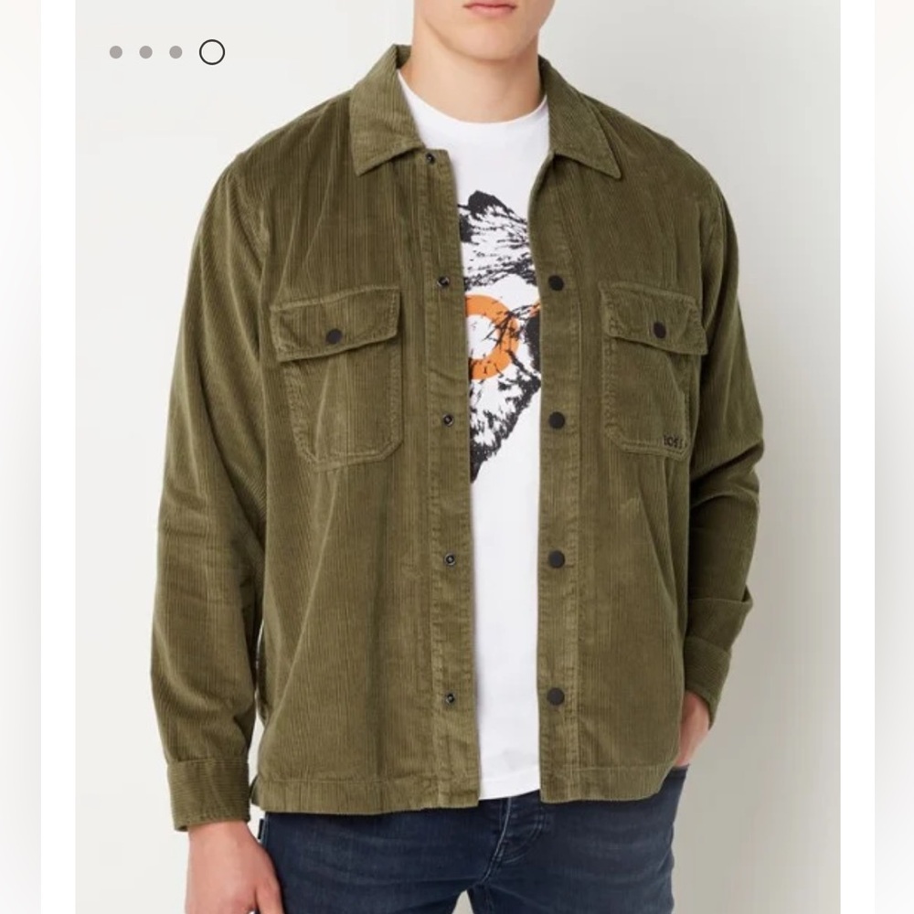 NWT Hugo Boss Olive Corduroy Shirt Jacket
